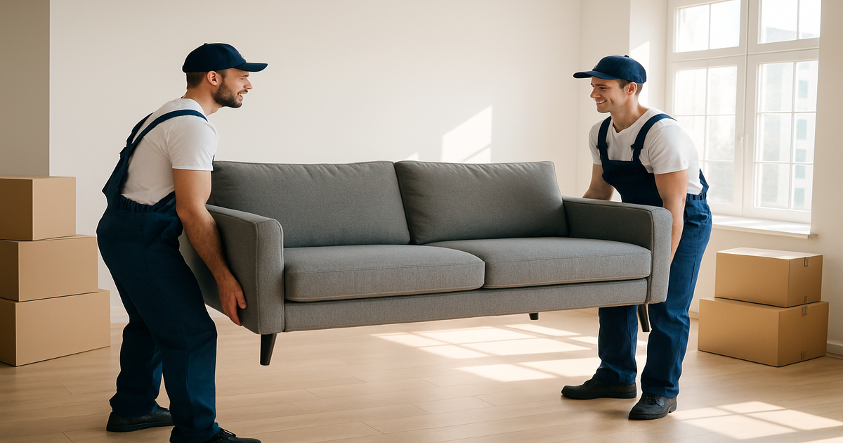 Möbeltransport Leverkusen – professionelles Team beim Möbeltragen